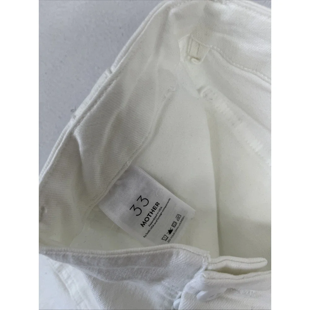 Mother Patch Pocket Private Ankle Fray Jeans White 33 1218-753 Fairest Of Them